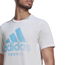 adidas Koszulka tenisowa Logo z nadrukiem tenisowym (mieszanka bawełny i poliestru) #22 biała męska